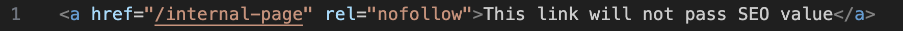 Internal Link with Nofollow Attribute